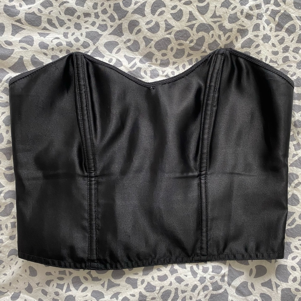 EMPIRE INTIMATES BLACK VINTAGE SATIN BUSTIER